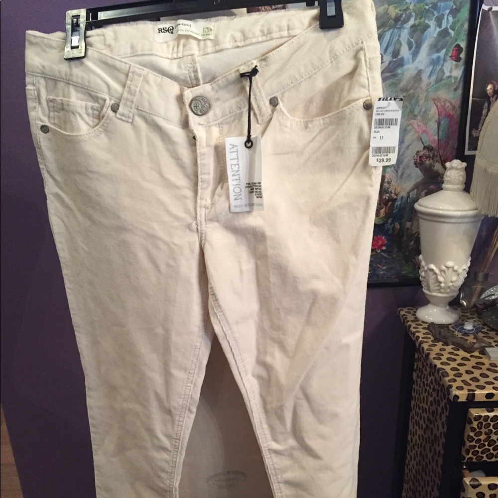 Cream colored corduroy pants